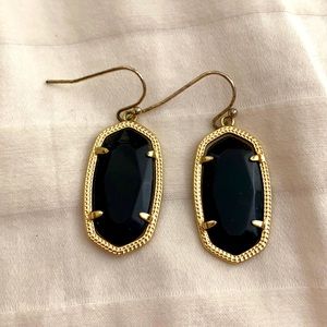 Kendra Scott Elle Gold and Black Drop Earrings